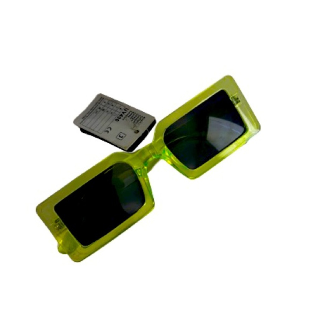 GREEN CHUNKY RECTANGLE SUNGLASSES
